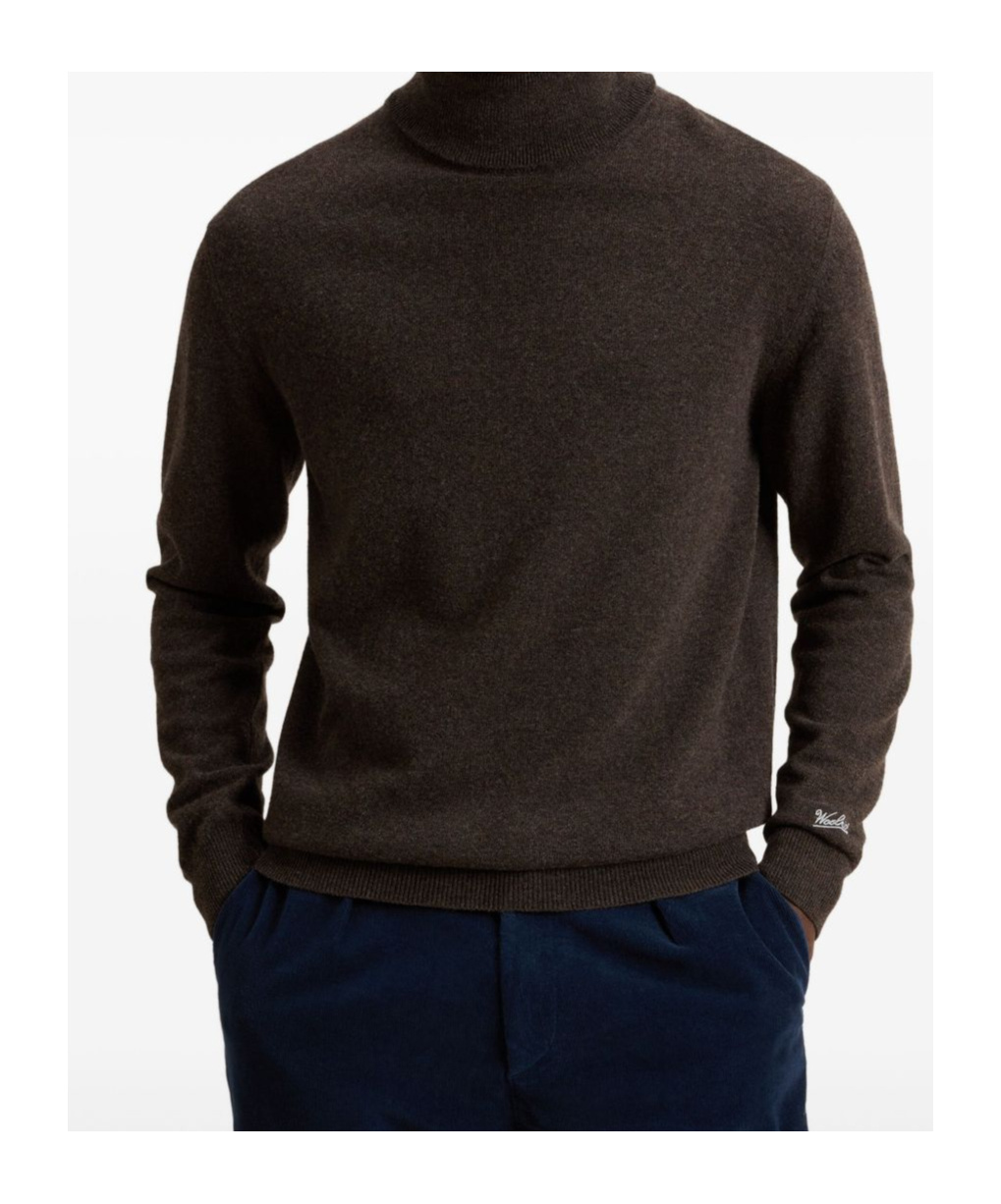 Woolrich Wool Turtleneck Sweater In Brown