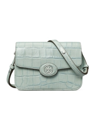 Shop Tory Burch Flip Shoulder Bag In Gray