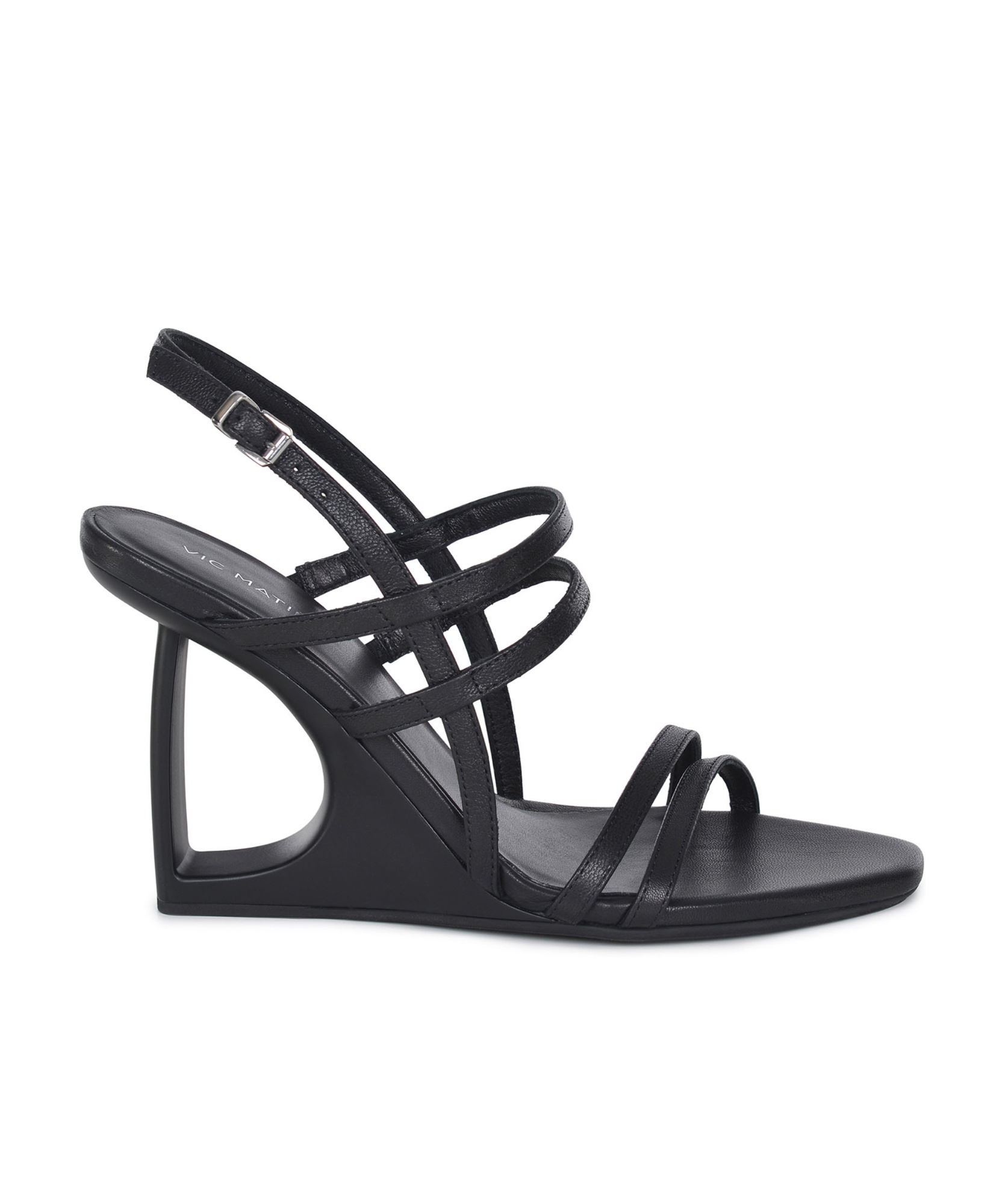 Vic Matie Round Toe High Heel Sandals In Black