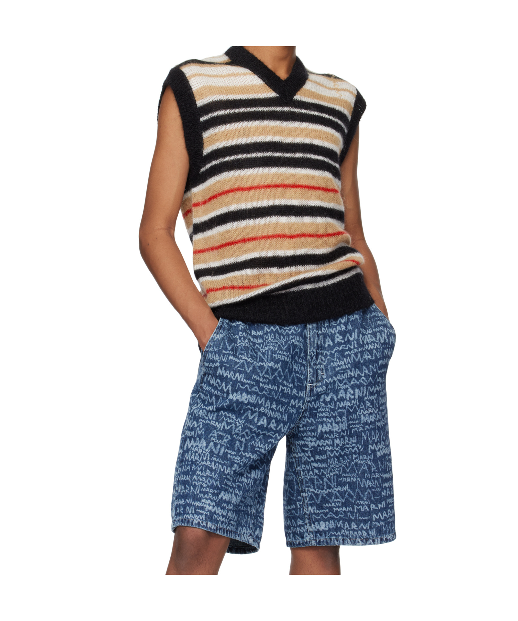 Marni Fuzzy Wuzzy Vest In Blue