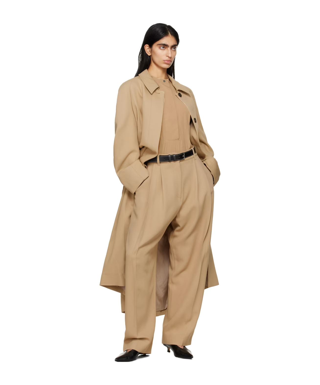 Studio Nicholson Denali Belted Coat In Brown