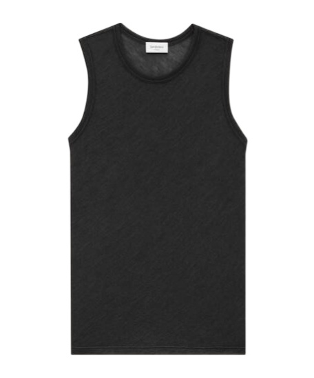 Saint Laurent Tank Top In Cashmere And Silk Jersey In Black