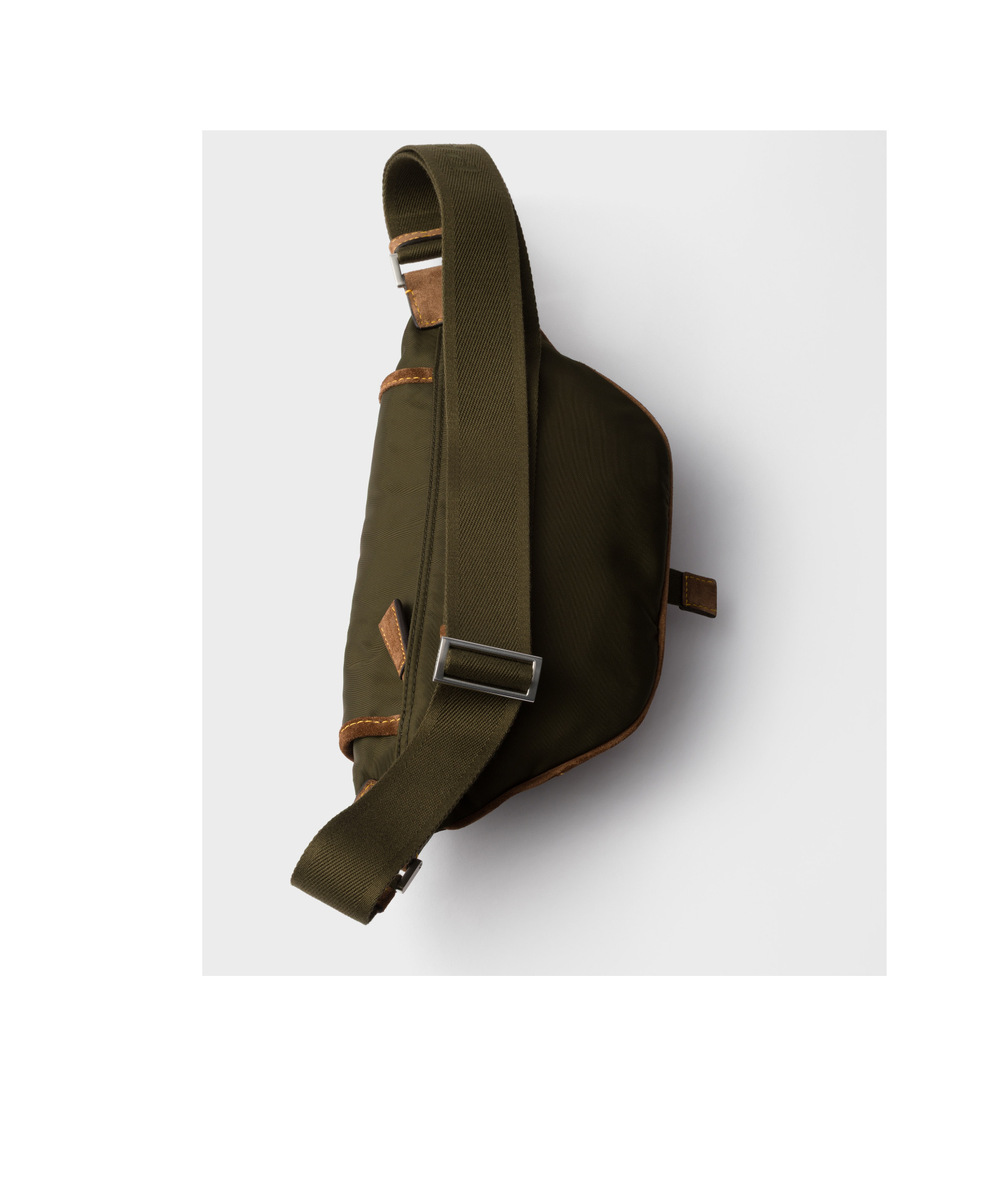 Prada Men Two-tone Re-nylon And Suede Belt Bag