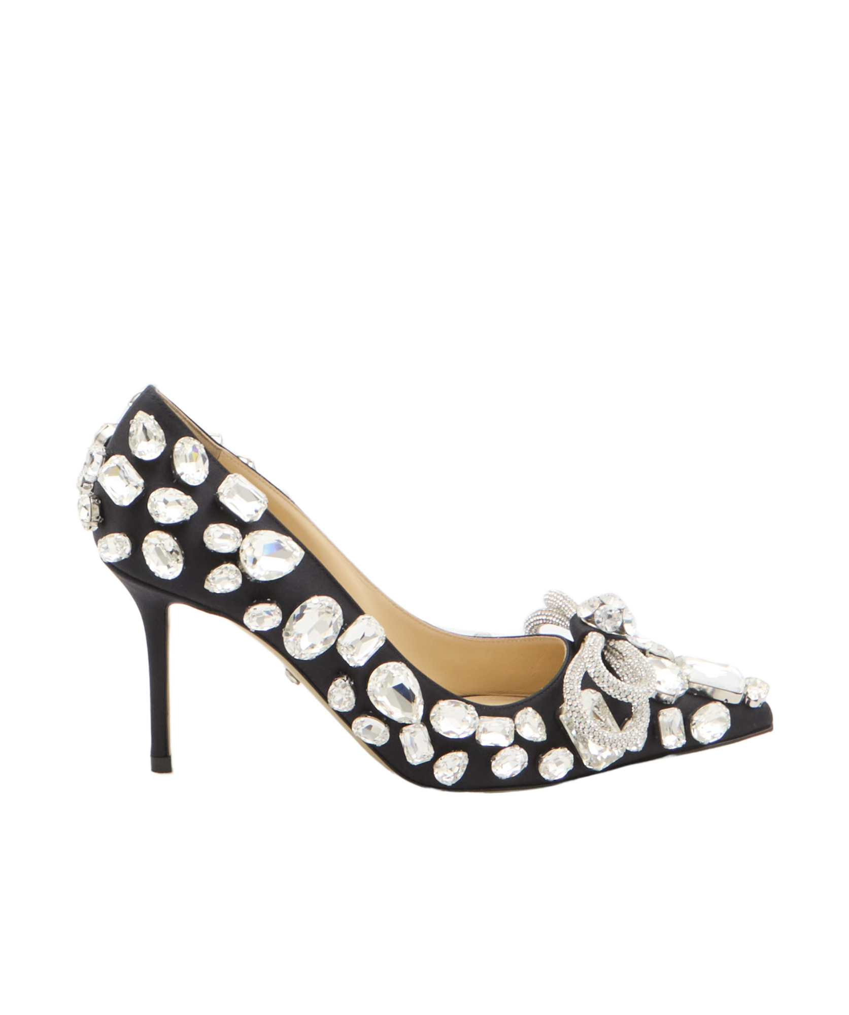 Mach&mach Double Bow 85 Crystal Embellished Pumps In White