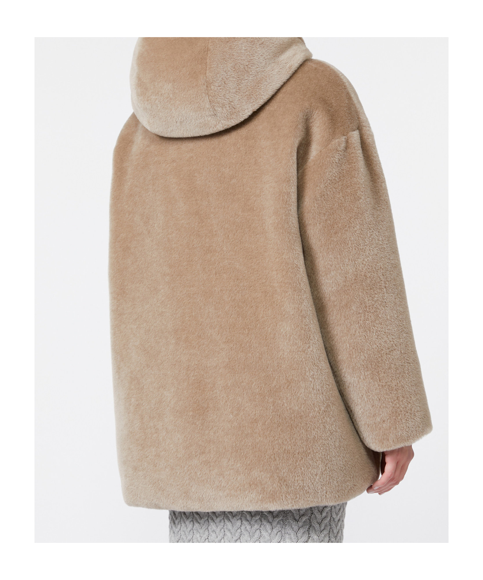 Max Mara The Cube Reversible Zip-up Hooded Coat In Nude