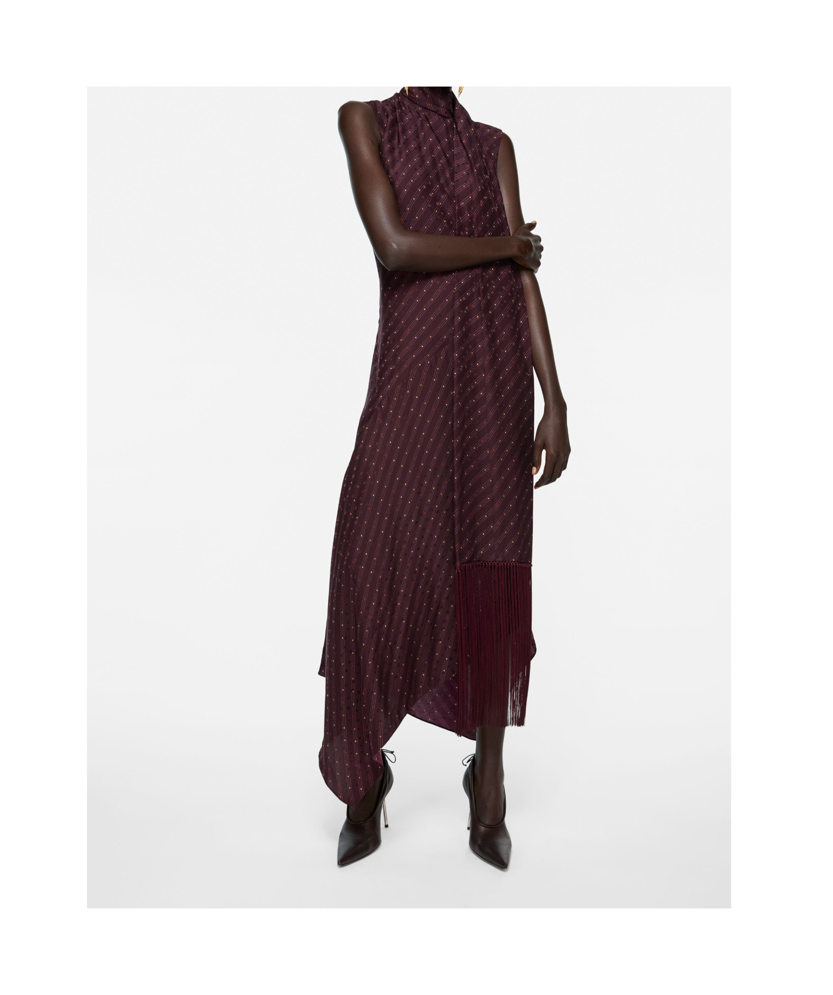 Acne Studios Dale Asymmetric Silk Maxi Dress In Red