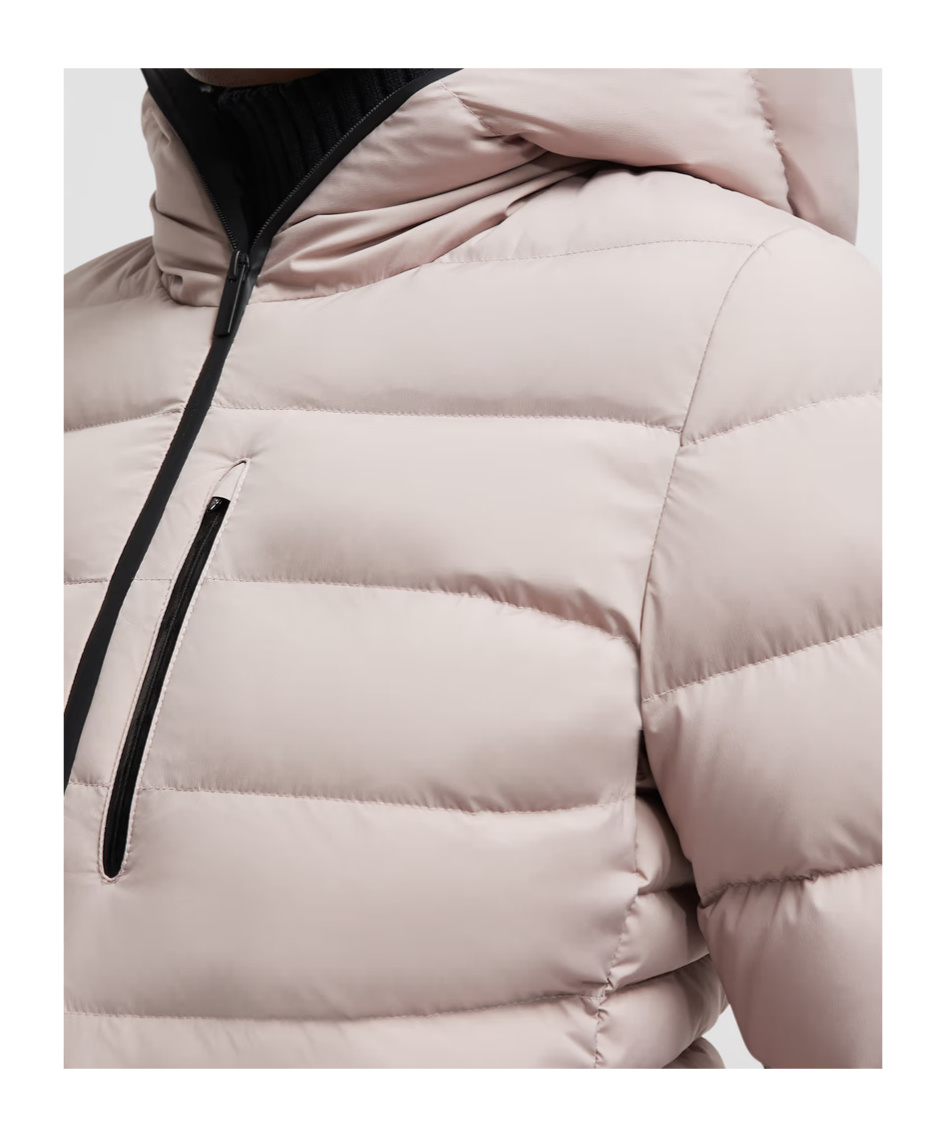 Shop Moncler Herbe Short Down Jacket In Nude