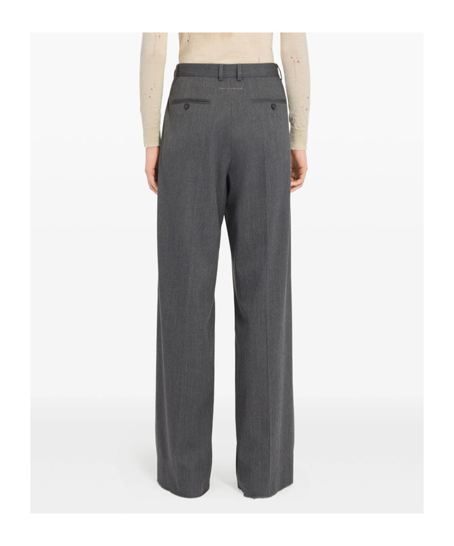 Mm6 Maison Margiela Mm6 By Maison Margiela High-waisted Tailored Pants With Wide Leg In Gray
