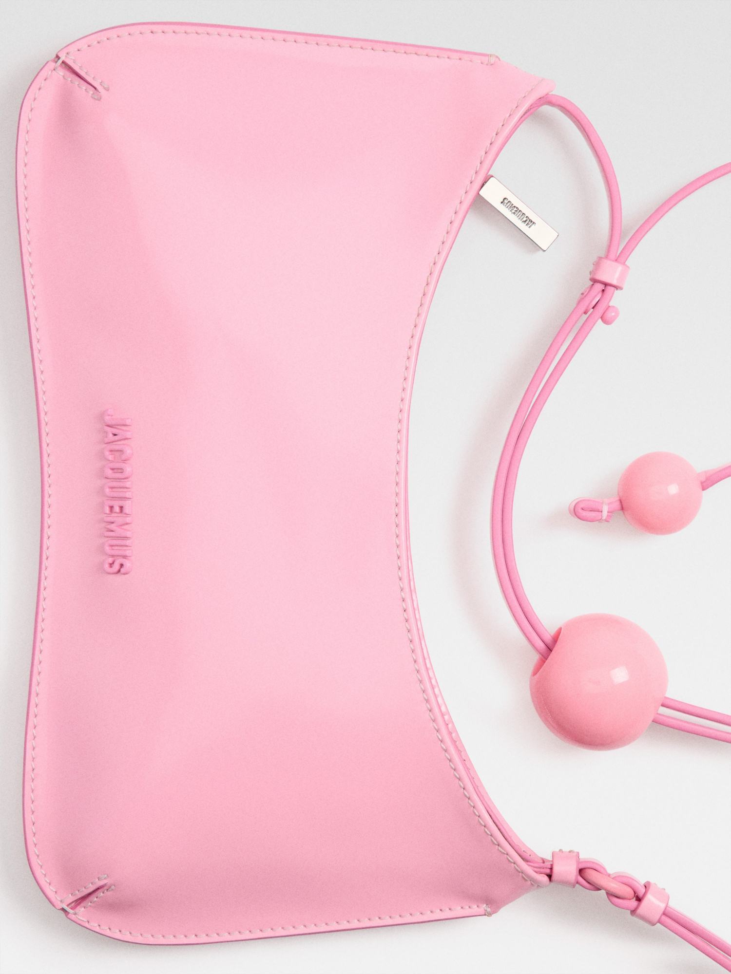 Jacquemus Le Bisou Perle Leather Shoulder Bag In Pink