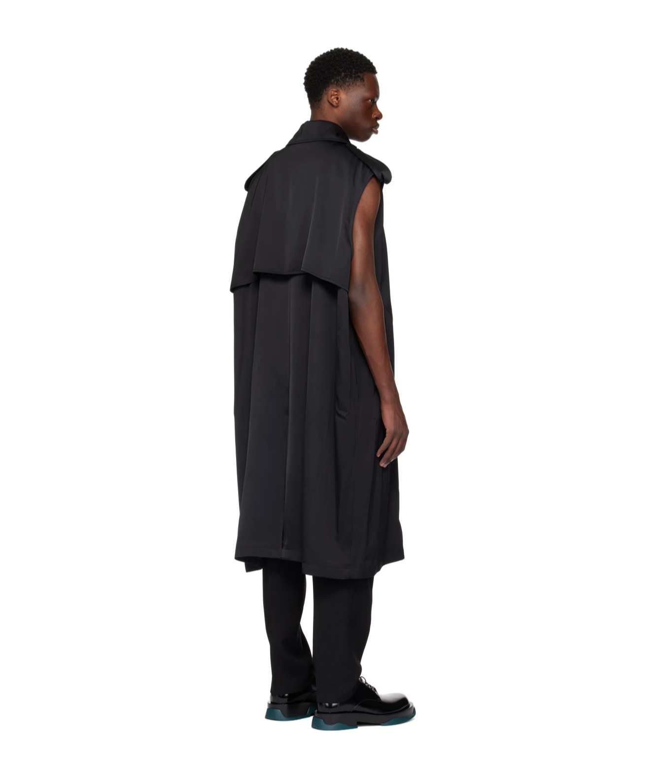 Jil Sander Sleeveless Belted Trench Coat In Black