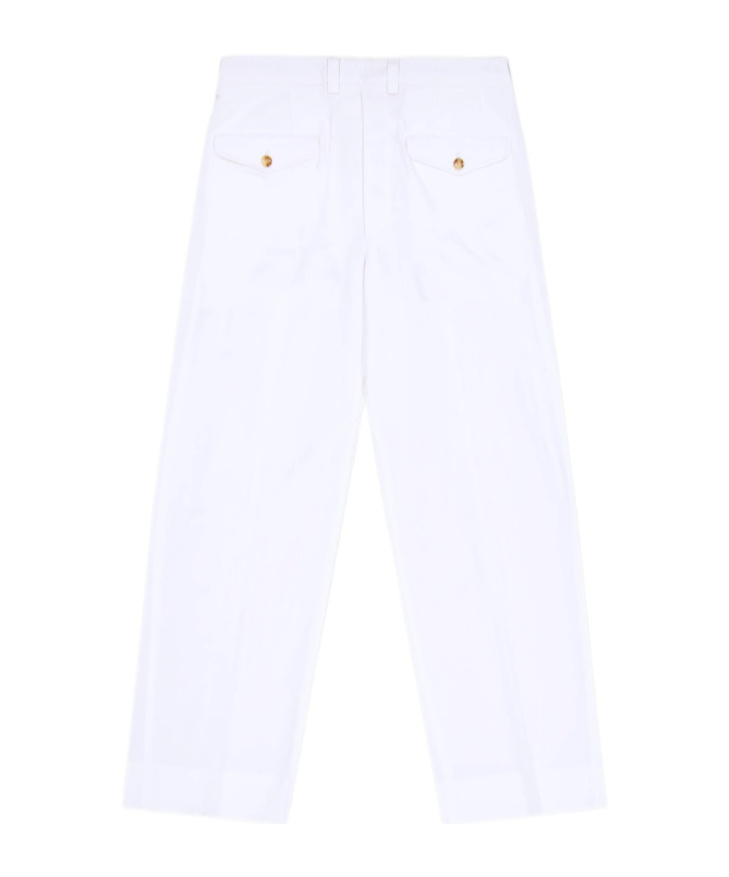 Shop Laneus Double Pence Loose-fit Trousers In White