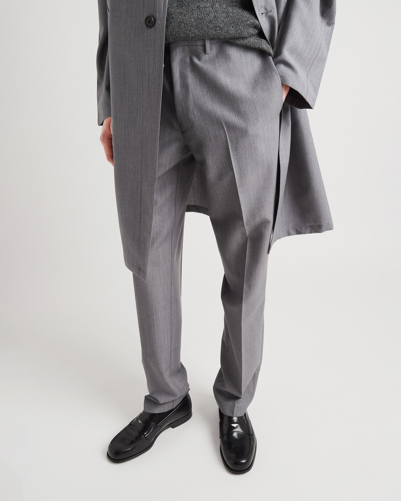 Prada Massgeschneiderte Hose Aus Wolle Und Mohair In Gray