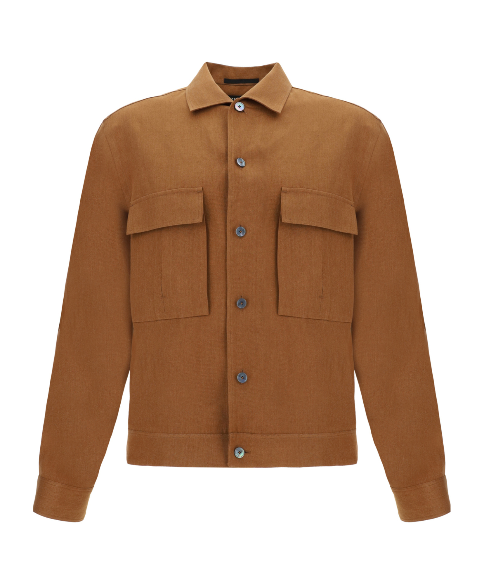 Shop Zegna Long-sleeved Shirt In Brown