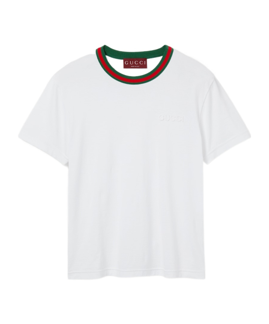 Gucci New 70s Printed Cotton Jersey T-shirt In White