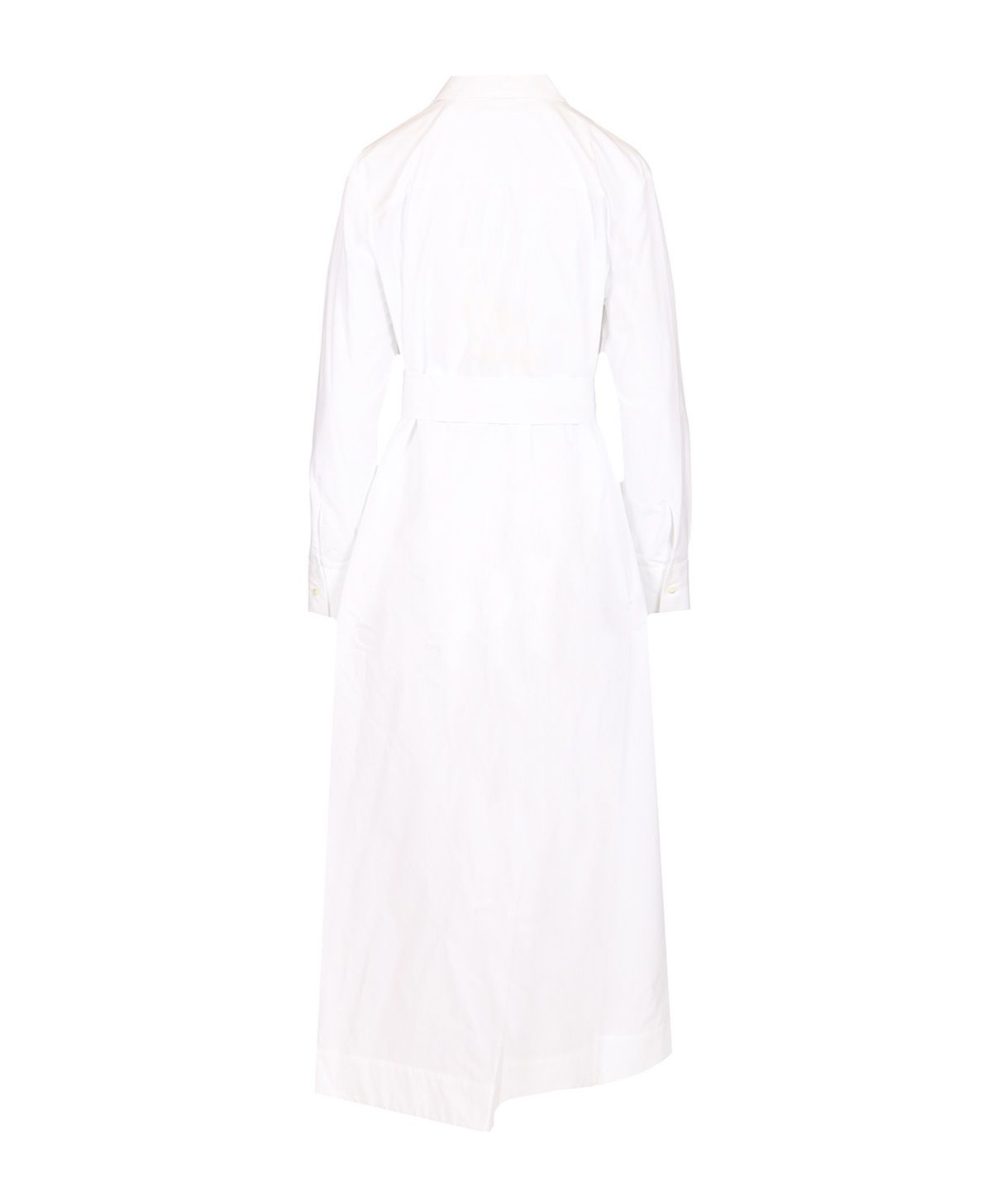 P.a.r.o.s.h Floral Embroidered Midi Shirt Dress In White