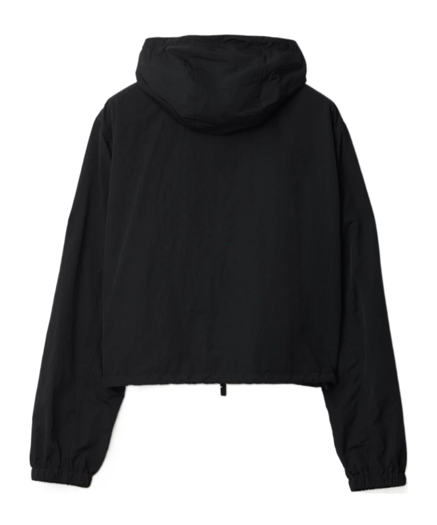 Burberry Black Nylon Cropped Jacket In Black