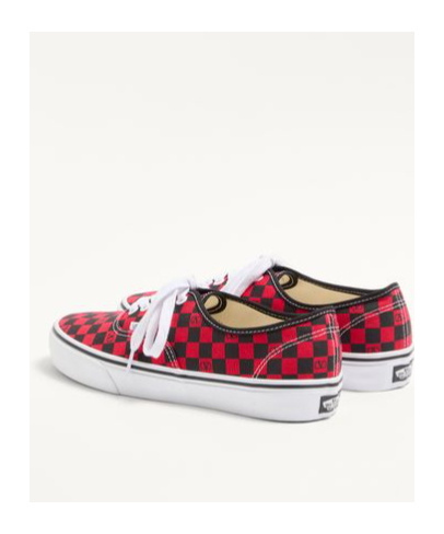 Valentino Garavani  Garavani And Vans Low-top Trainer In Fabric With Vlogo Checkerboard Pri In Red