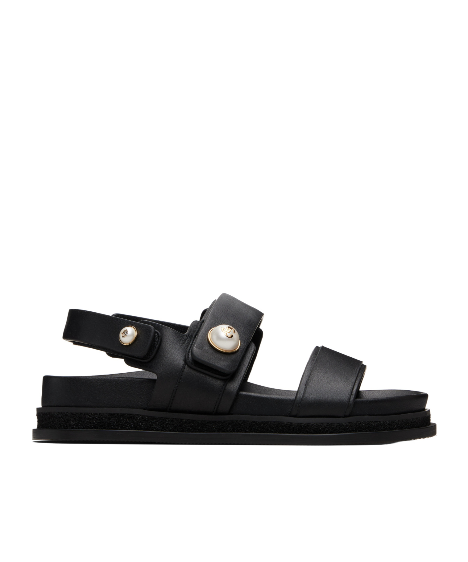 Jimmy Choo Fayence City Flat Sandals In Black