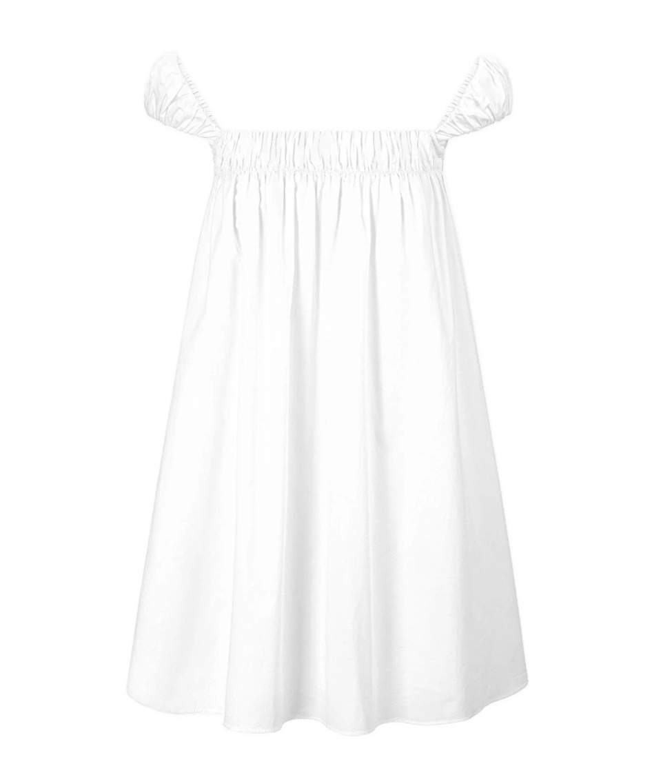 Staud Straight Collar Dress In White