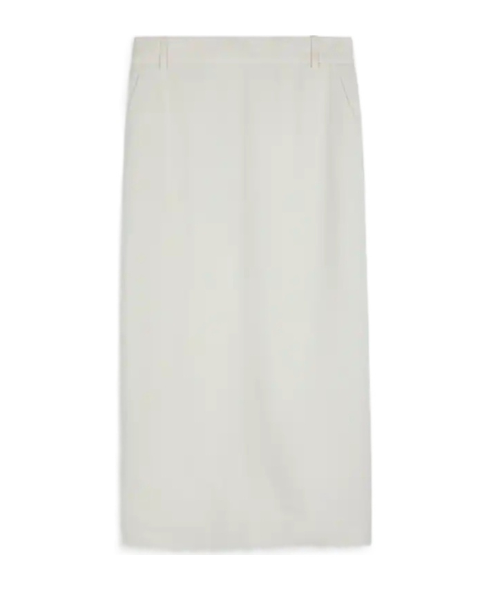 Tod's Midi Skirt In Linen In White
