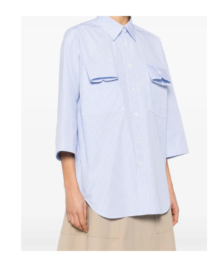 Moschino Striped Shirt In Blue