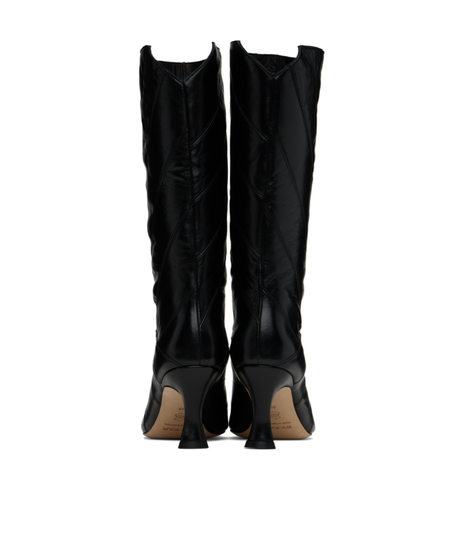 By Far Steph Creased Medium Boots In Black
