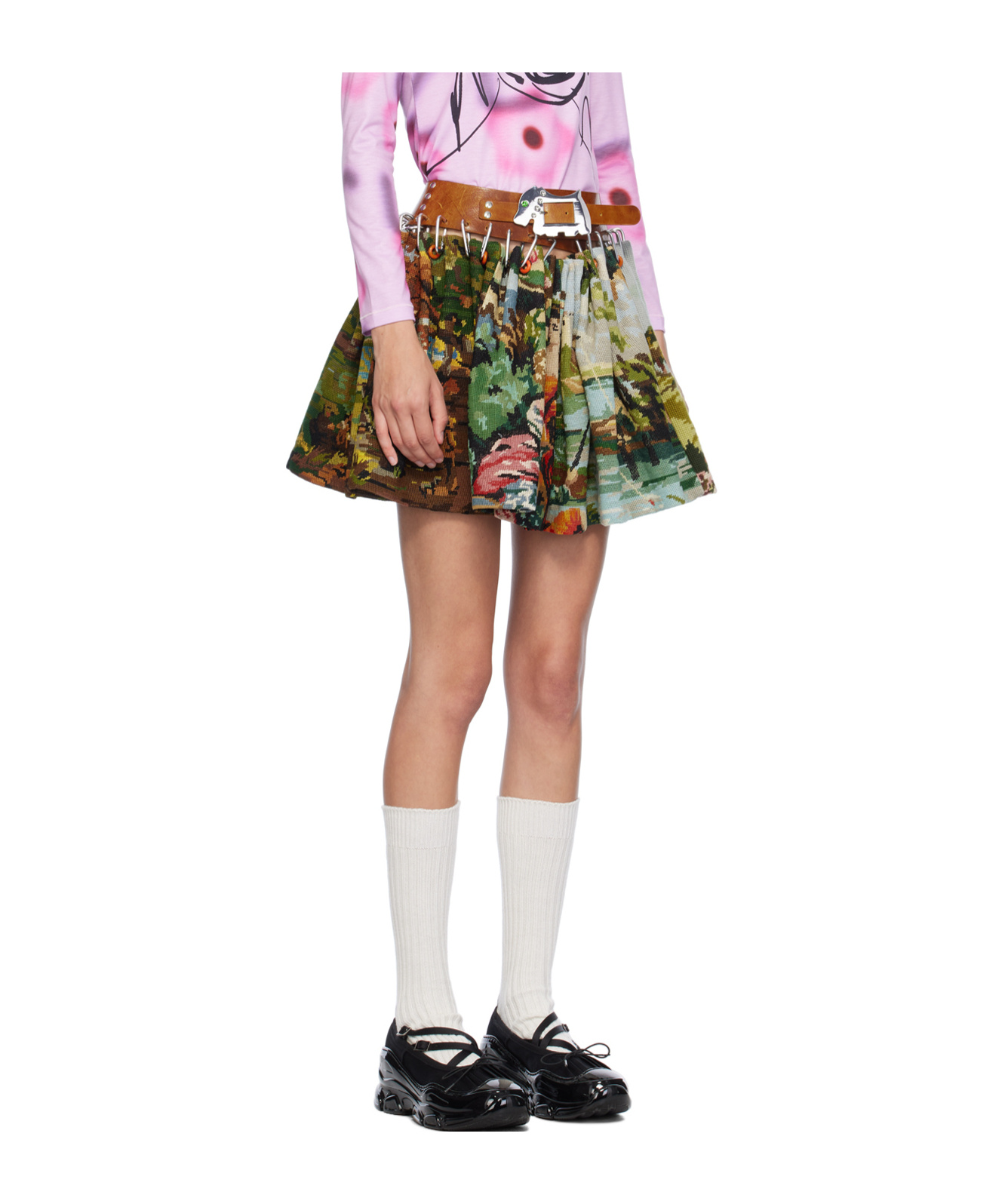Chopova Lowena Multicolor Valerie Carabiner Miniskirt In Pink