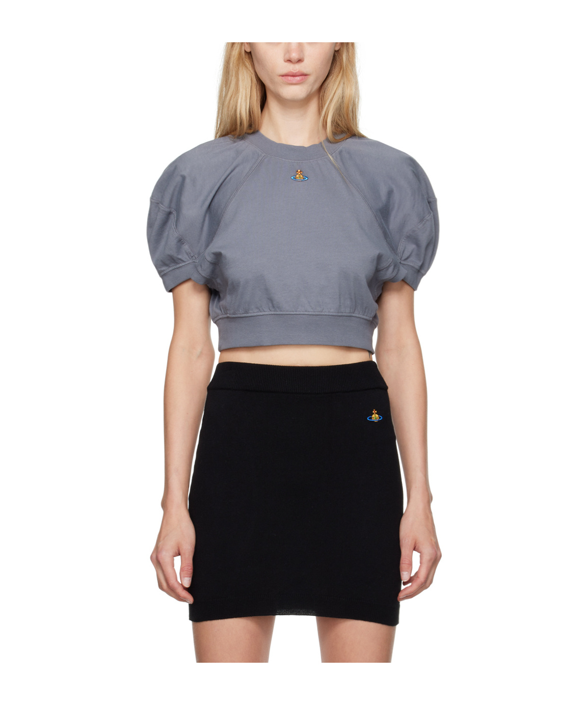 Vivienne Westwood Logo Embroidered T-shirt In Black