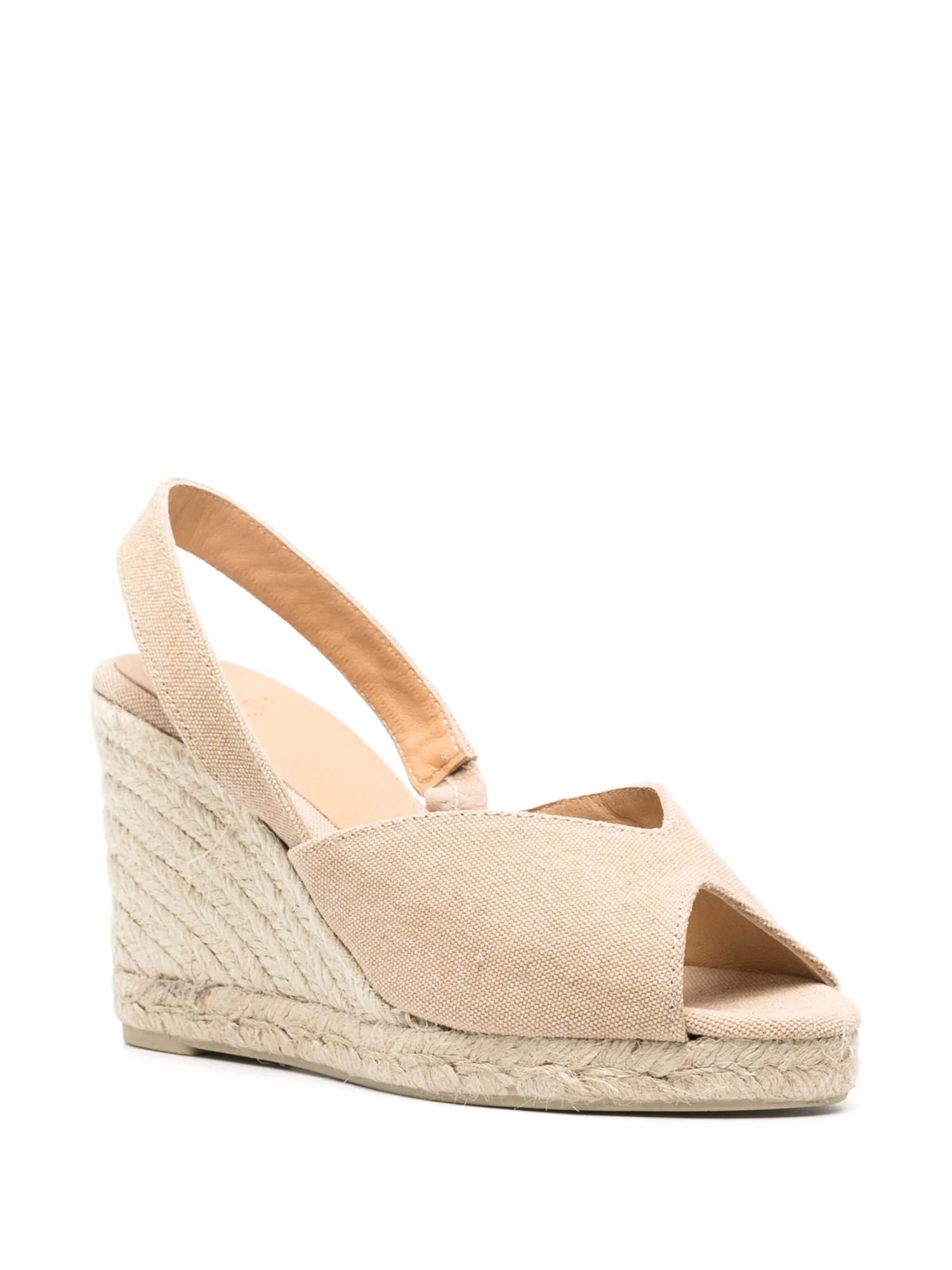 Castaã±er Castañer Brisa Slingback Peep Toe Wedge Espadrilles In Brown