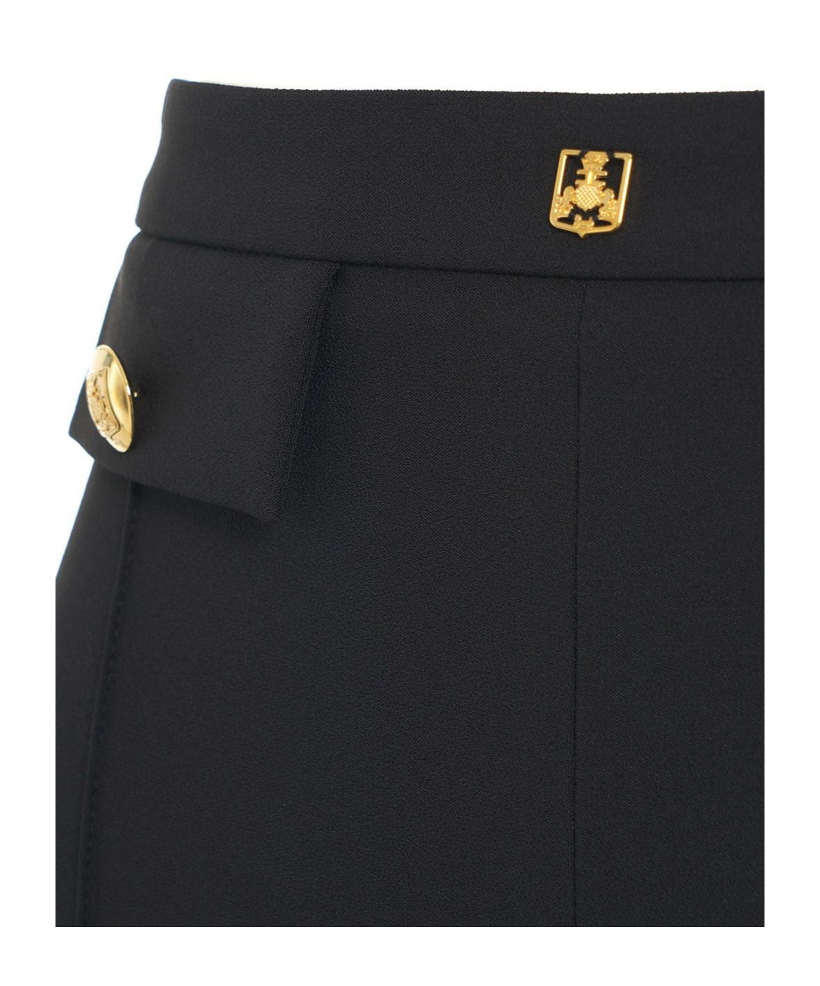 ELISABETTA FRANCHI LOGO-PLAQUE FLARED TROUSERS
