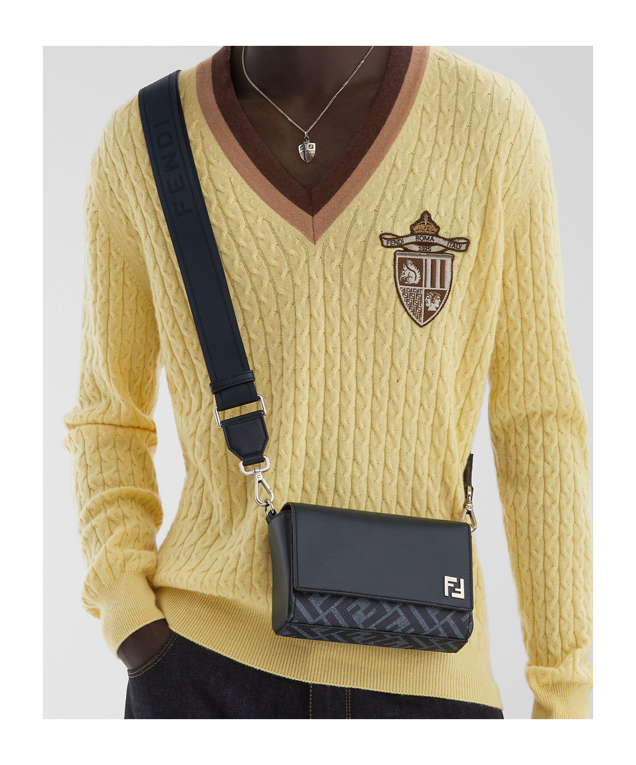 Fendi Ff Squared Compact Tote In Black