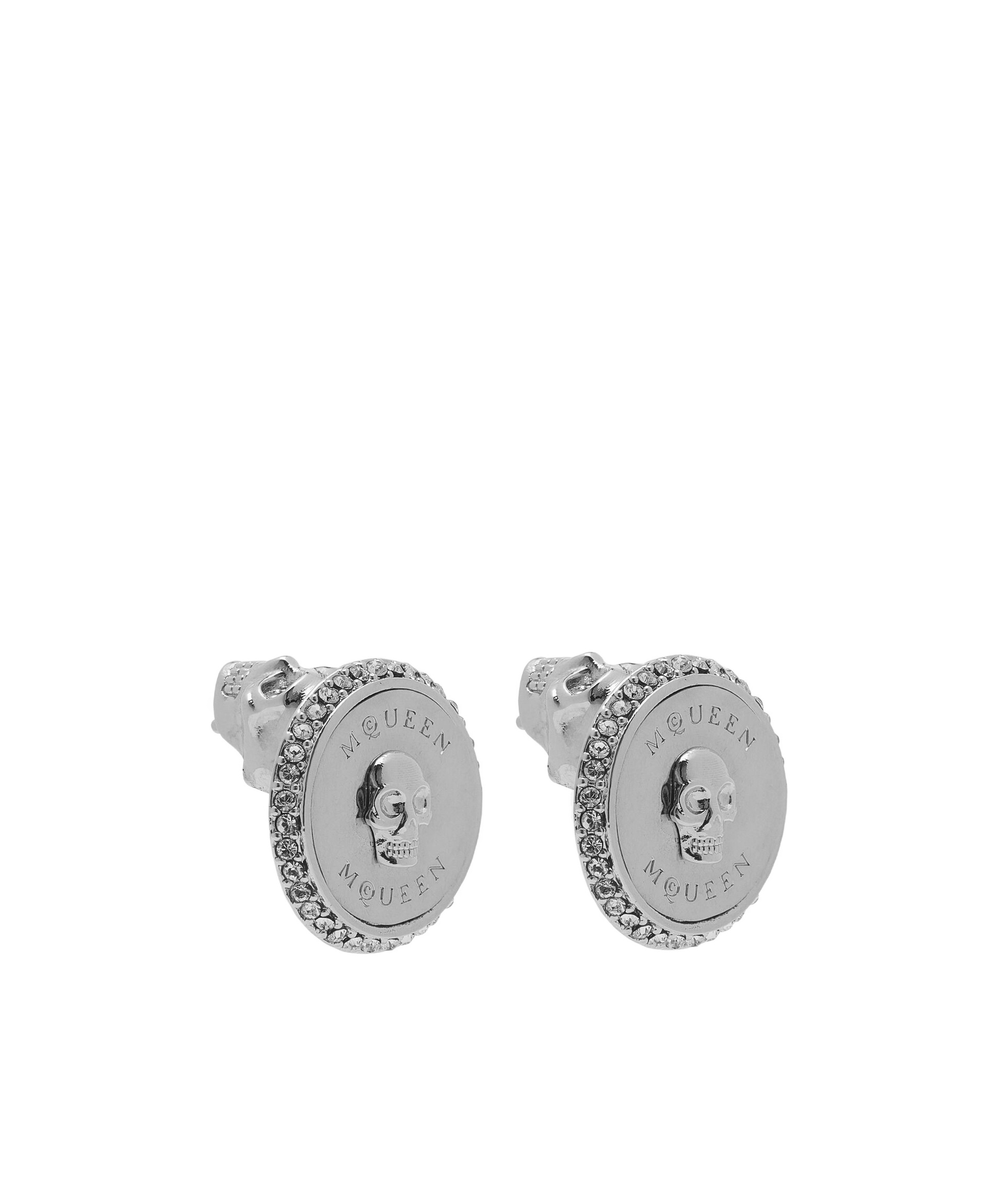 Alexander Mcqueen Sovereign Skull Earrings In Yellow