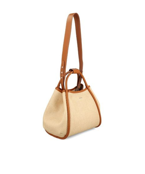 MAX MARA SMALL RAFFIA-LOOK FABRIC MARINE BAG