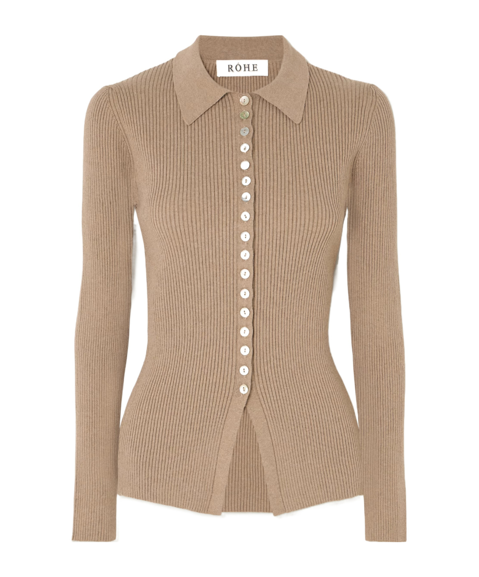Rohe Ribbed Knit Cardigan In Brown