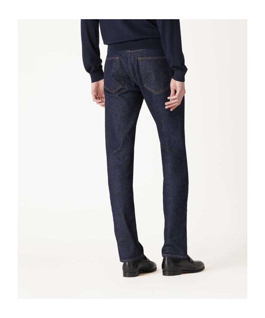 Loro Piana Belt-loop Jeans In Deep Lagoon Color