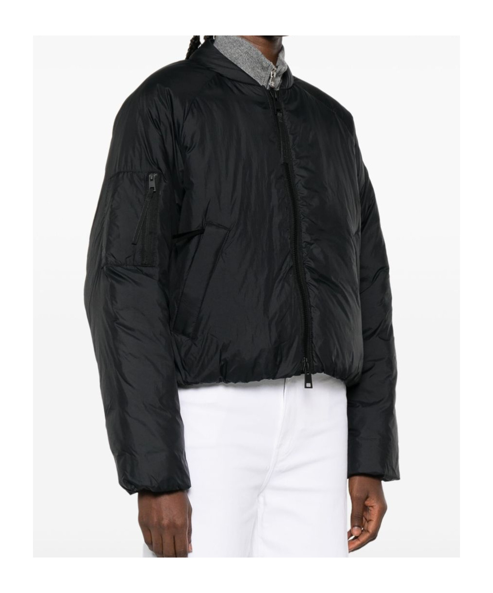 Canada Goose Cropped Lightweight Quilted Bomber Jacket In Black