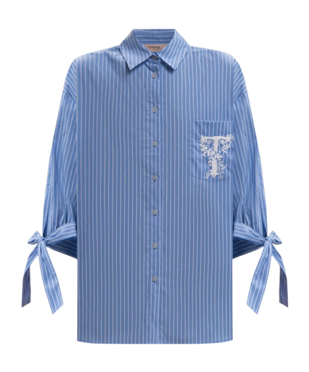 Twinset Striped Shirt In Blue