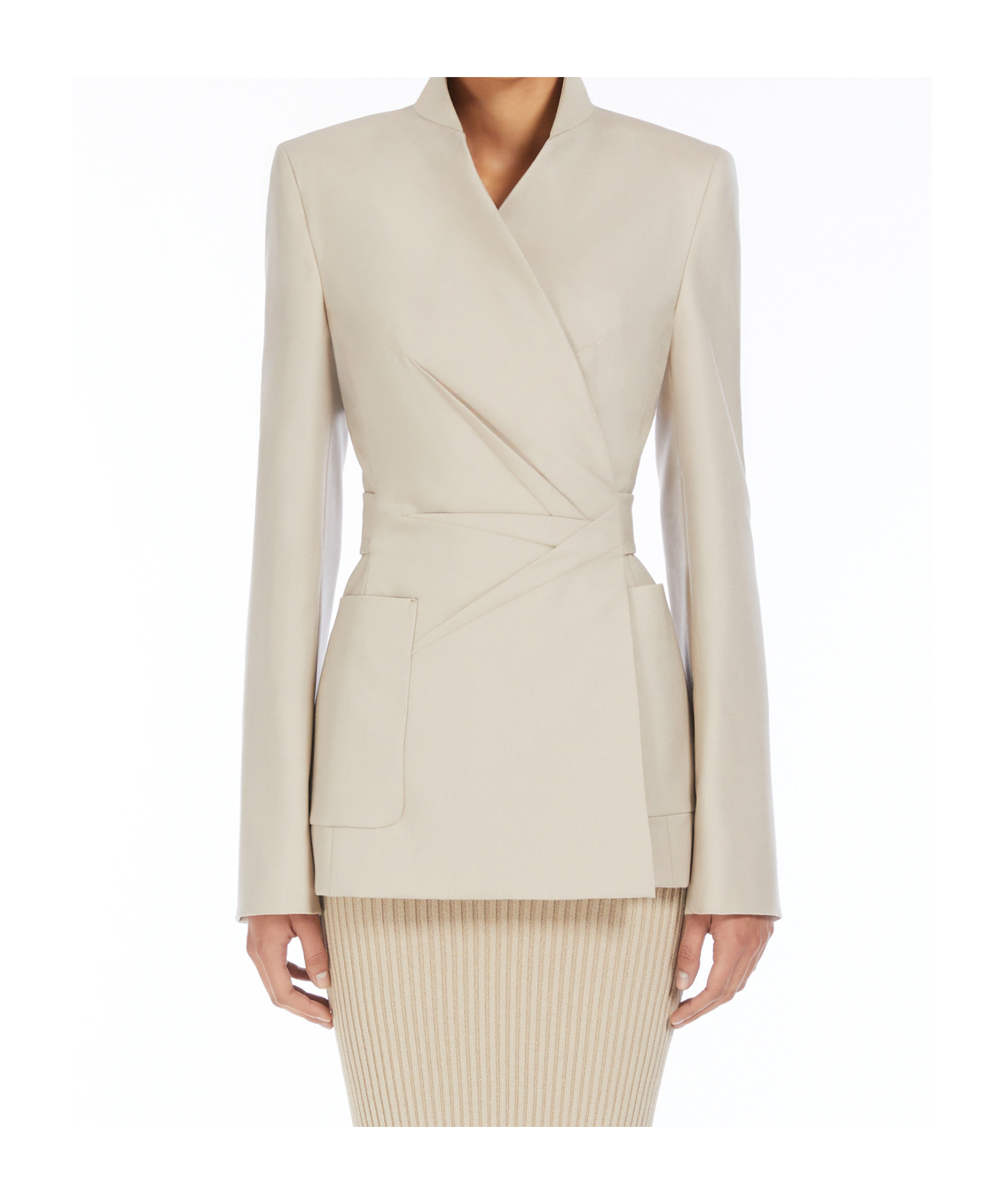 Max Mara Wool, Mohair And Silk Blazer In Nude