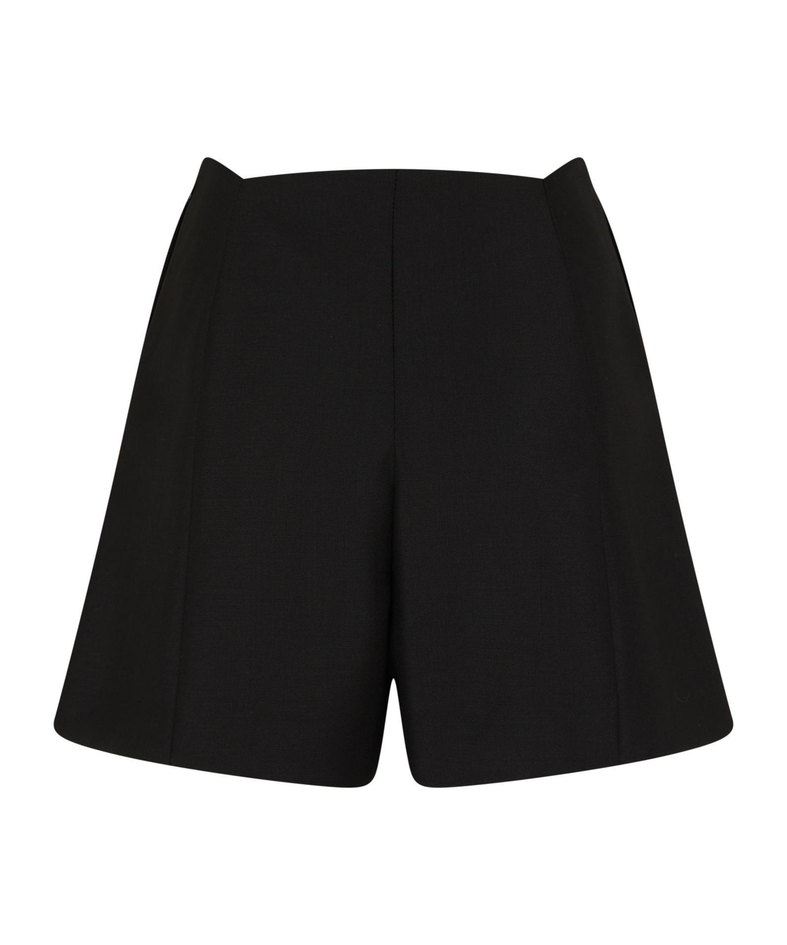 Givenchy Asymmetrical High-waisted Black Wool And Mohair Shorts In Black