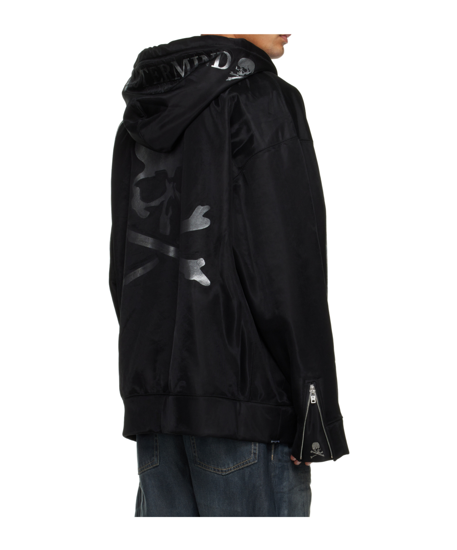 Mastermind Japan Sheer Multi-layered Zipper Casual Jacket In Black
