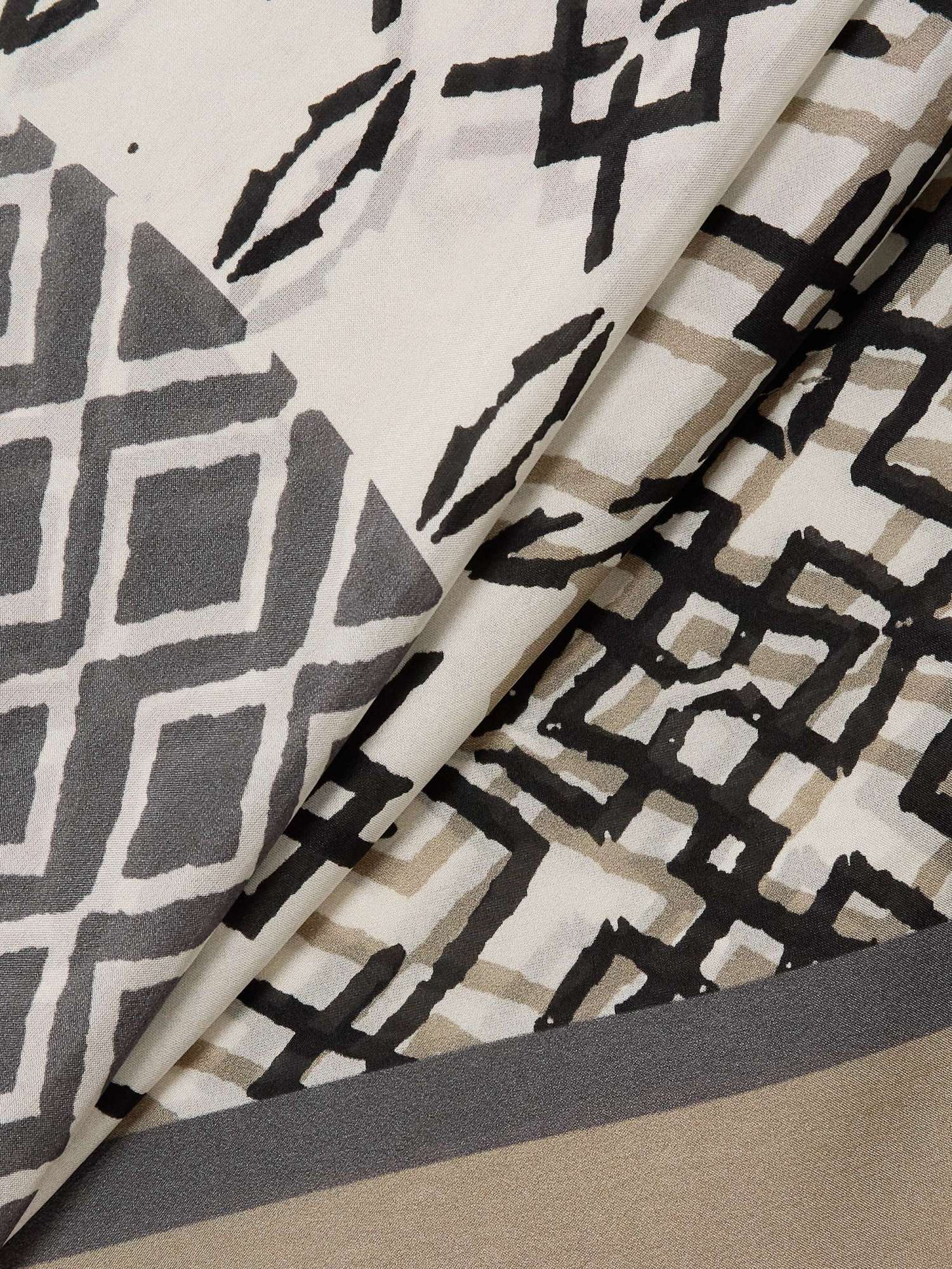 BRUNELLO CUCINELLI GEOMETRIC-PRINT SILK BLOUSE