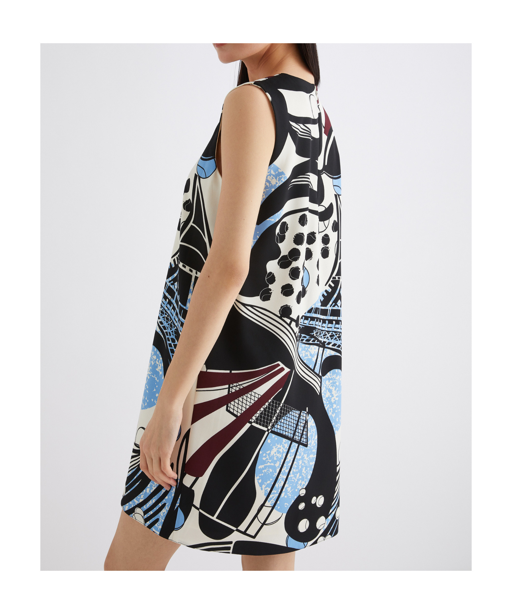 Marella Sleeveless Macro-print Dress - Wool White In Multi