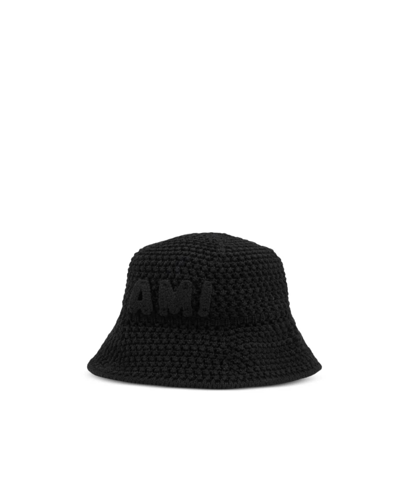 Ami Alexandre Mattiussi Knitted Ami Patch Fisherman Hat In Black