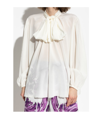 Dolce & Gabbana Bow-detailed Shirt In White