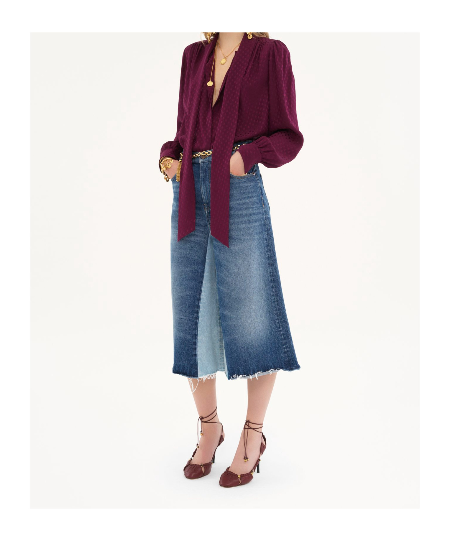 Chloé Round Head High Heels In Red
