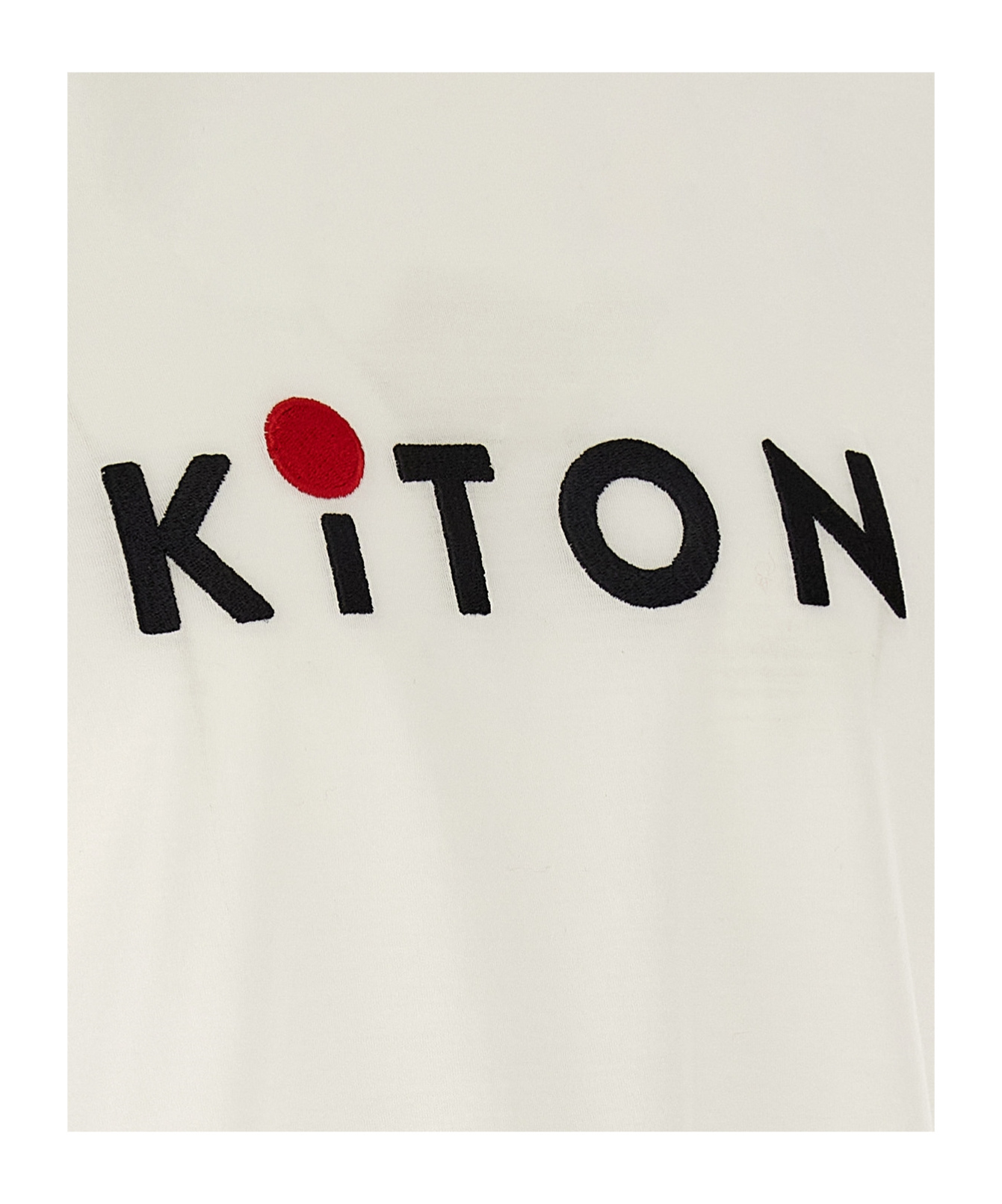 Shop Kiton Logo-embroidery T-shirt