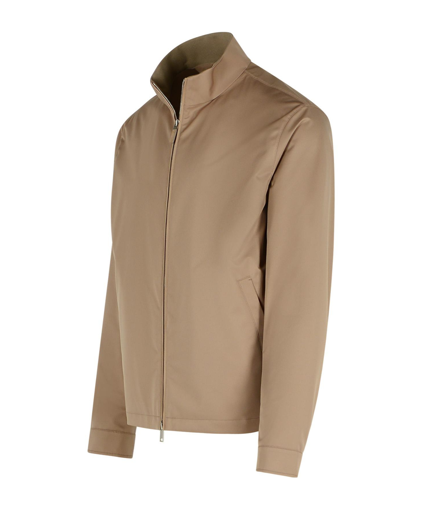 Zegna Beige Polyester Bomber Jacket Men In Nude