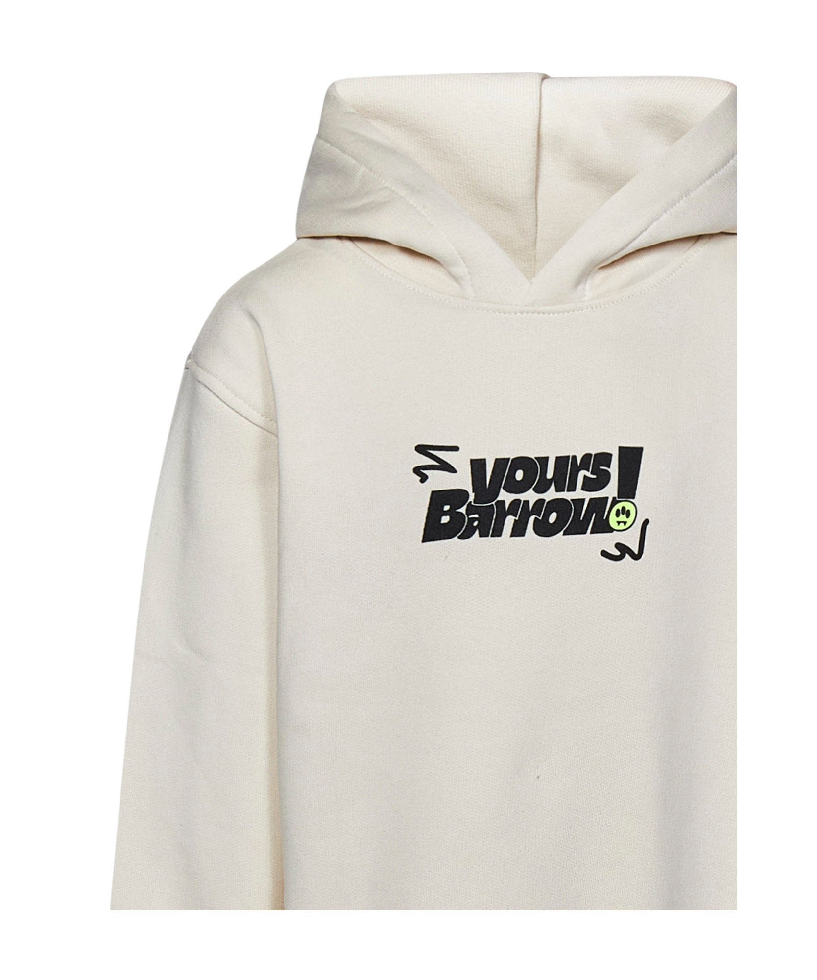 Barrow Bear-print Cotton Hoodie In White