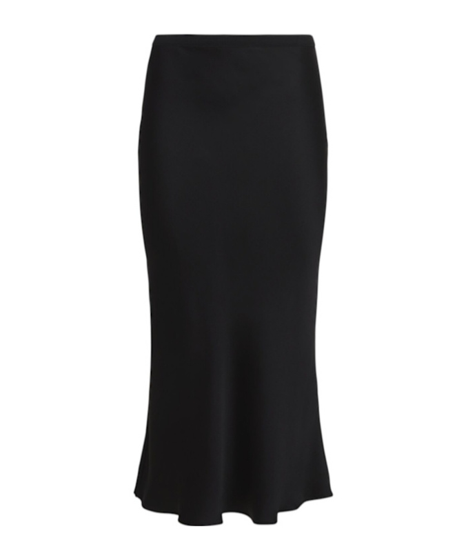 ANINE BING ELASTIC WAIST MIDI SKIRT