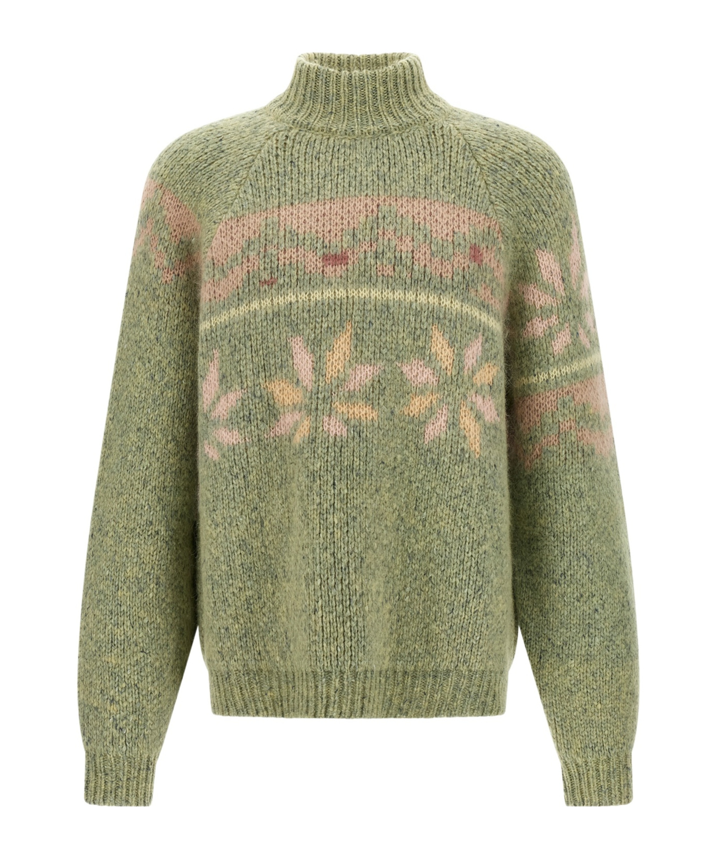 Magliano Intarsia-pattern Mock-neck Sweater In Green